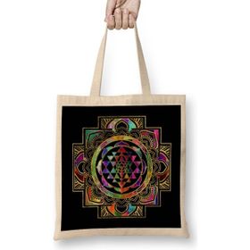 Humuts Colorful Gold Framed Sri Yantra Sri Chakra Bez Çanta