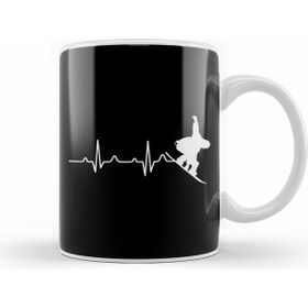Humuts Cool Snowboarder Heartbeat Snowboarding Heart Beat Beyaz Kupa