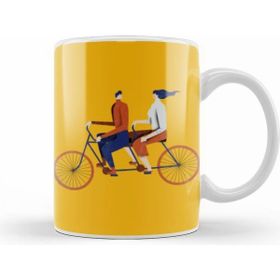 Humuts Couple Riding A Bicycle Kupa Bardak