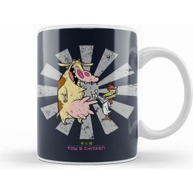 Humuts Cow And Chicken Retro Japanese Kupa Bardak