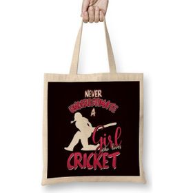 Humuts Cricket Girl Cricketer Bowler Pitch Ball Bat Game Bez Çanta