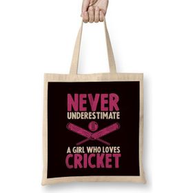 Humuts Cricket Girl Cricketer Bowler Pitch Ball Bat Game Bez Çanta