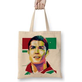 Humuts Cristiano Ronaldo Açık Bej Uzun Saplı Bez Çanta