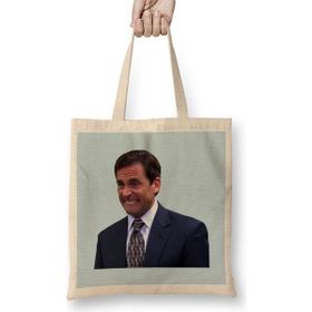 Humuts Crying Michael Scott Açık Bej Uzun Saplı Bez Çanta
