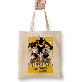 Humuts Cuphead 01 Açık Bej Bez Çanta Uzun Saplı