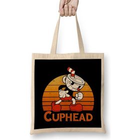 Humuts Cuphead Vintage Sunset Açık Bej Uzun Saplı Bez Çanta