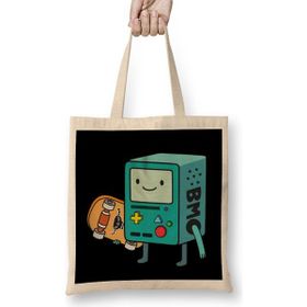 Humuts Cute Adventure Time Bmo 02 Açık Bej Uzun Saplı Bez Çanta