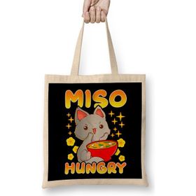 Humuts Cute Anime Cat Kitty Miso Hungry Pun Kawaii Bez Çanta