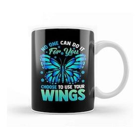 Humuts Cute Choose To Use Your Wings Butterfly Motivation Kupa Bardak