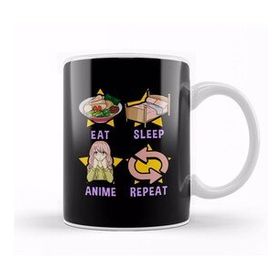 Humuts Cute Eat Sleep Anime Repeat Funny Anime Obsessed Kupa Bardak