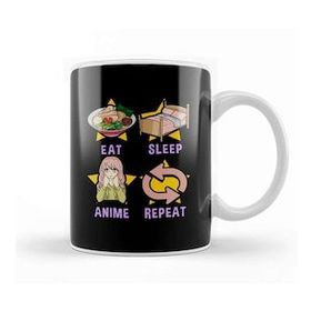 Humuts Cute Eat Sleep Anime Repeat Funny Anime Obsessed Kupa Bardak