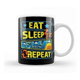 Humuts Cute Eat Sleep Fly Repeat Airplane Pilot Aviation Kupa Bardak
