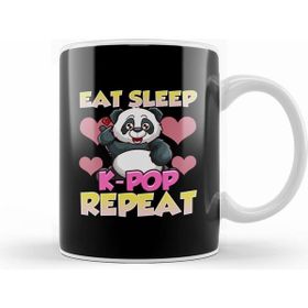 Humuts Cute Eat Sleep K Pop Repeat Kawaii Panda Kpop Kupa Bardak