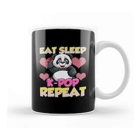 Humuts Cute Eat Sleep K Pop Repeat Kawaii Panda Kpop Kupa Bardak