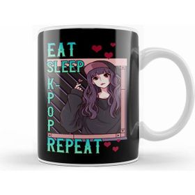 Humuts Cute Eat Sleep K Pop Repeat Korean Music Kpop Girl Kupa Bardak