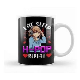 Humuts Cute Eat Sleep K Pop Repeat Korean Music Kpop Girl Kupa Bardak