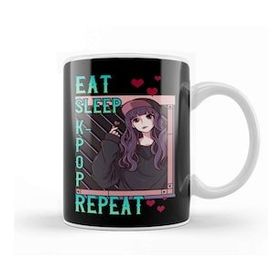 Humuts Cute Eat Sleep K Pop Repeat Korean Music Kpop Girl Kupa Bardak