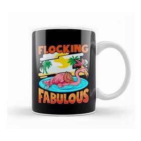 Humuts Cute Flocking Fabulous Flamingo Confidence Pun Kupa Bardak