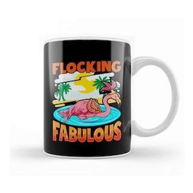 Humuts Cute Flocking Fabulous Flamingo Confidence Pun Kupa Bardak