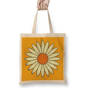 Humuts Cute Flowers Gift Açık Bej Uzun Saplı Bez Çanta