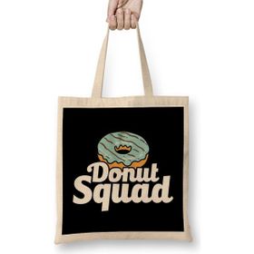 Humuts Cute Funny Donut Squad Donut Lover Uzun Saplı Açık Bej Bez Çanta