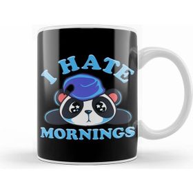 Humuts Cute Funny I Hate Mornings Lazy Panda Sleepy Kupa