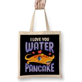Humuts Cute Funny I Love You Water Pancake Stingray Pun Uzun Saplı Açık Bej Bez Çanta