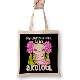 Humuts Cute Funny My Spirit Animal Is An Axolotl Animal Bez Uzun Saplı Açık Bej Rengi Çanta