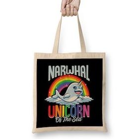 Humuts Cute & Funny Narwhal Unicorn Of The Sea Bez Çanta