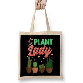 Humuts Cute Funny Plant Lady Planting Gardening Pun Bez Uzun Saplı Açık Bej Rengi Çanta