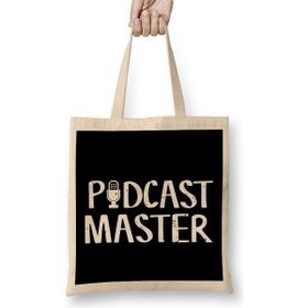 Humuts Cute Funny Podcast Master Podcasting Bez Uzun Saplı Açık Bej Rengi Çanta