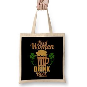 Humuts Cute Funny Real Women Drink Beer Drinking Bez Uzun Saplı Açık Bej Rengi Çanta