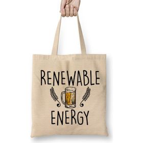 Humuts Cute Funny Renewable Energy Beer Drinking Pun Bez Uzun Saplı Açık Bej Rengi Çanta