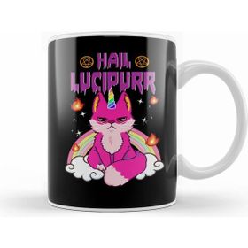 Humuts Cute & Funny Satanic Hail Lucipurr Rainbow Emo Cat Kupa