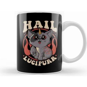Humuts Cute & Funny Satanic Hail Lucipurr Rainbow Kitty Kupa