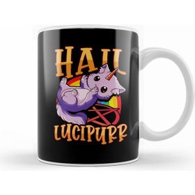 Humuts Cute & Funny Satanic Hail Lucipurr Rainbow Kitty Kupa