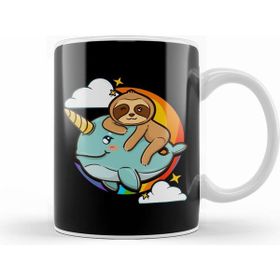 Humuts Cute & Funny Sloth Riding Narwhal Animal Friends Kupa