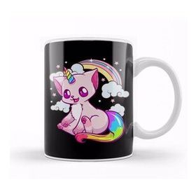 Humuts Cute Funny Unicorn Cat Rainbow Kitty Magical Kupa Bardak
