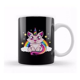 Humuts Cute Funny Unicorn Cat Rainbow Kitty Magical Kupa Bardak
