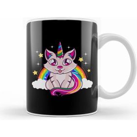Humuts Cute Funny Unicorn Cat Rainbow Kitty Magical Kupa Bardak