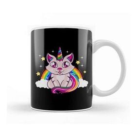 Humuts Cute Funny Unicorn Cat Rainbow Kitty Magical Kupa Bardak
