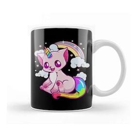 Humuts Cute Funny Unicorn Cat Rainbow Kitty Magical Kupa Bardak