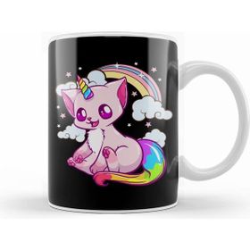 Humuts Cute Funny Unicorn Cat Rainbow Kitty Unicorn Kupa Bardak