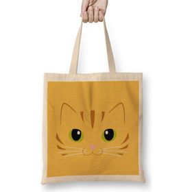 Humuts Cute Ginger Cat Ginger Stripped Cat Bez Çanta