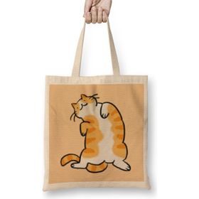 Humuts Cute Ginger Cat Orange Tabby Cat Kedi Bez Çanta