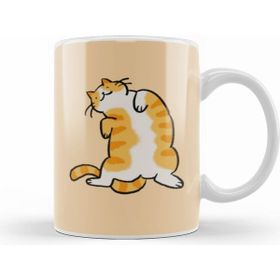 Humuts Cute Ginger Cat Orange Tabby Cat Kedi Kupa Bardak