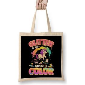 Humuts Cute Glitter Is My Favorite Color Unicorn Rainbow Bez Çanta