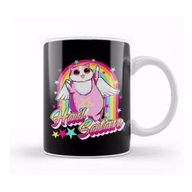 Humuts Cute Hail Satan Cat Rainbow Kitty Heavy Metal Kupa Bardak