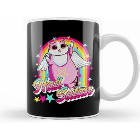 Humuts Cute Hail Satan Cat Rainbow Kitty Heavy Metal Kupa Bardak