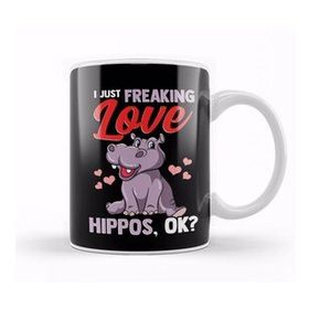 Humuts Cute I Just Freaking Love Hippos, Okay Baby Hippo Kupa Bardak